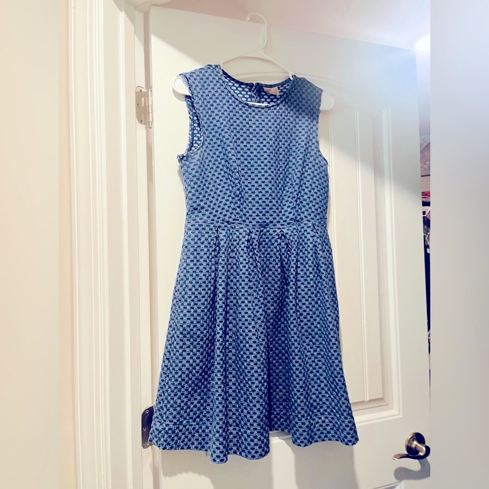 Denim Sleeveless Patterned Dress
